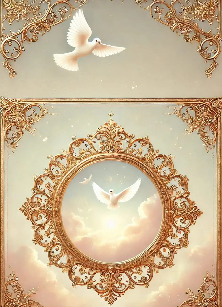 Hostie in goldener Sonne mit barocker Umrahmung – feierliches Motiv zur Eucharistie