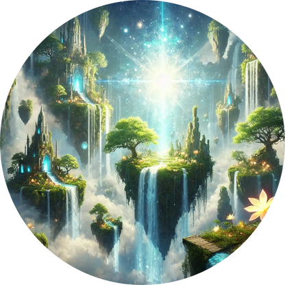 Strahlende Fantasy-Lichtung mit leuchtenden Pflanzen