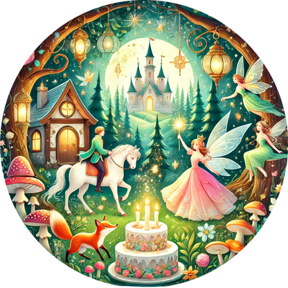 Geburtstagsfeier im Märchenwald mit Einhörnern, Feen und Torte
