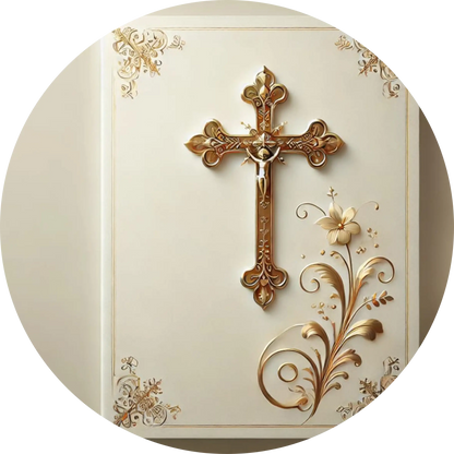 Kreuz mit floralen Verzierungen – klassisches christliches Symbol