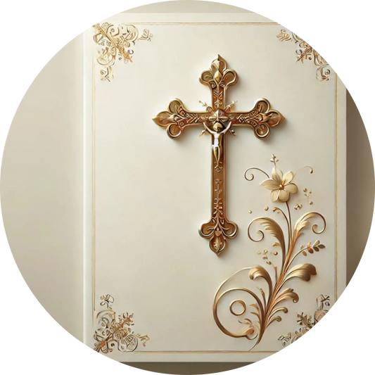 Kreuz mit floralen Verzierungen – klassisches christliches Symbol