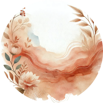 Zarte florale Welle in Aquarell-Orange auf hellem Untergrund