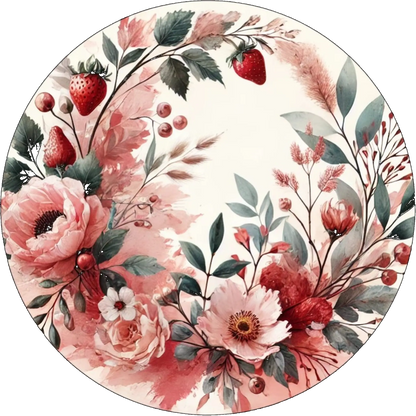 Florales Motiv in Altrosa und Beige auf dunklem Hintergrund