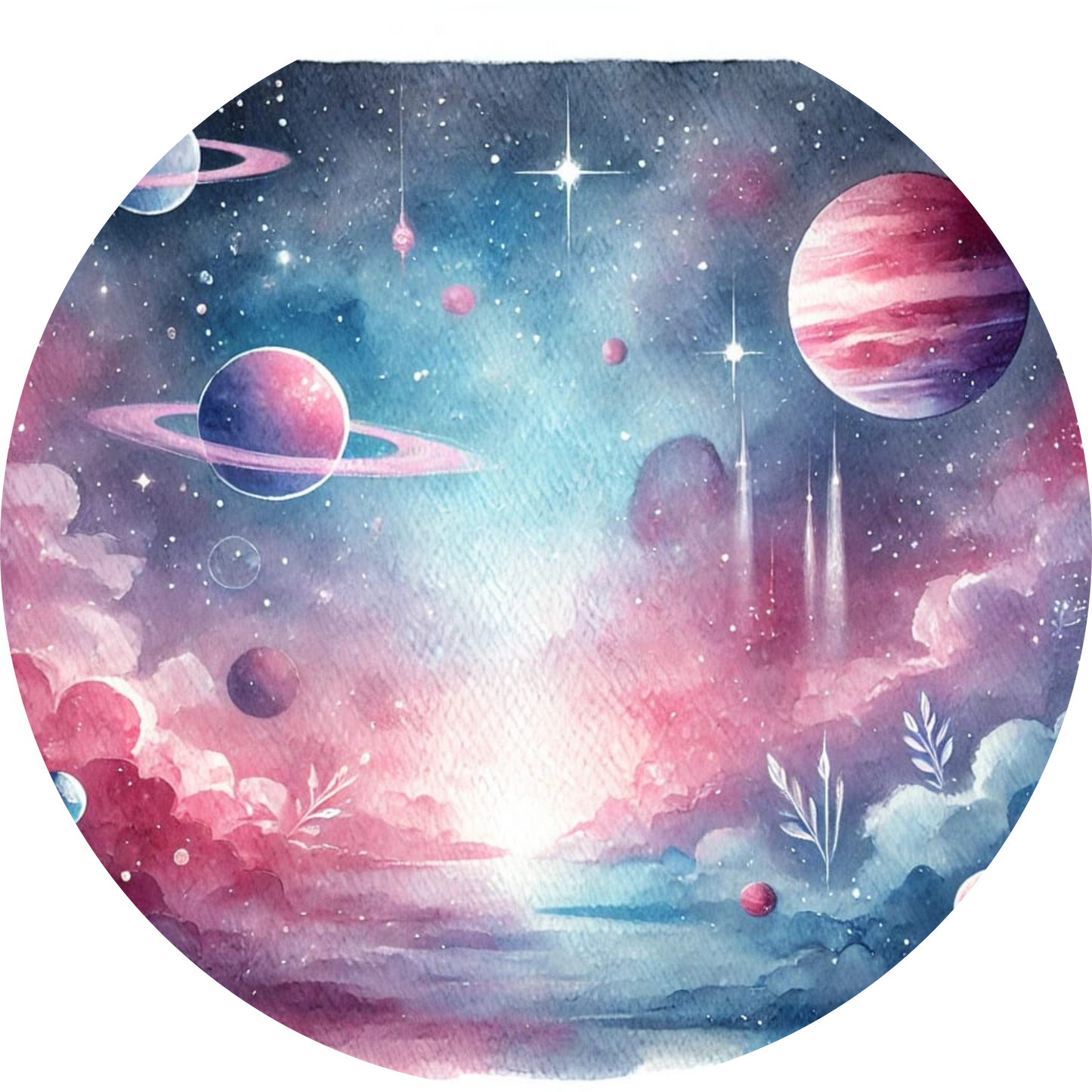 Stilvolle Galaxieszene mit verschiedenen Planeten