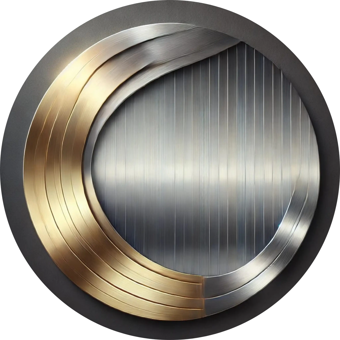 Metallisch strukturierter Hintergrund mit Rillen in Gold und Stahlgrau