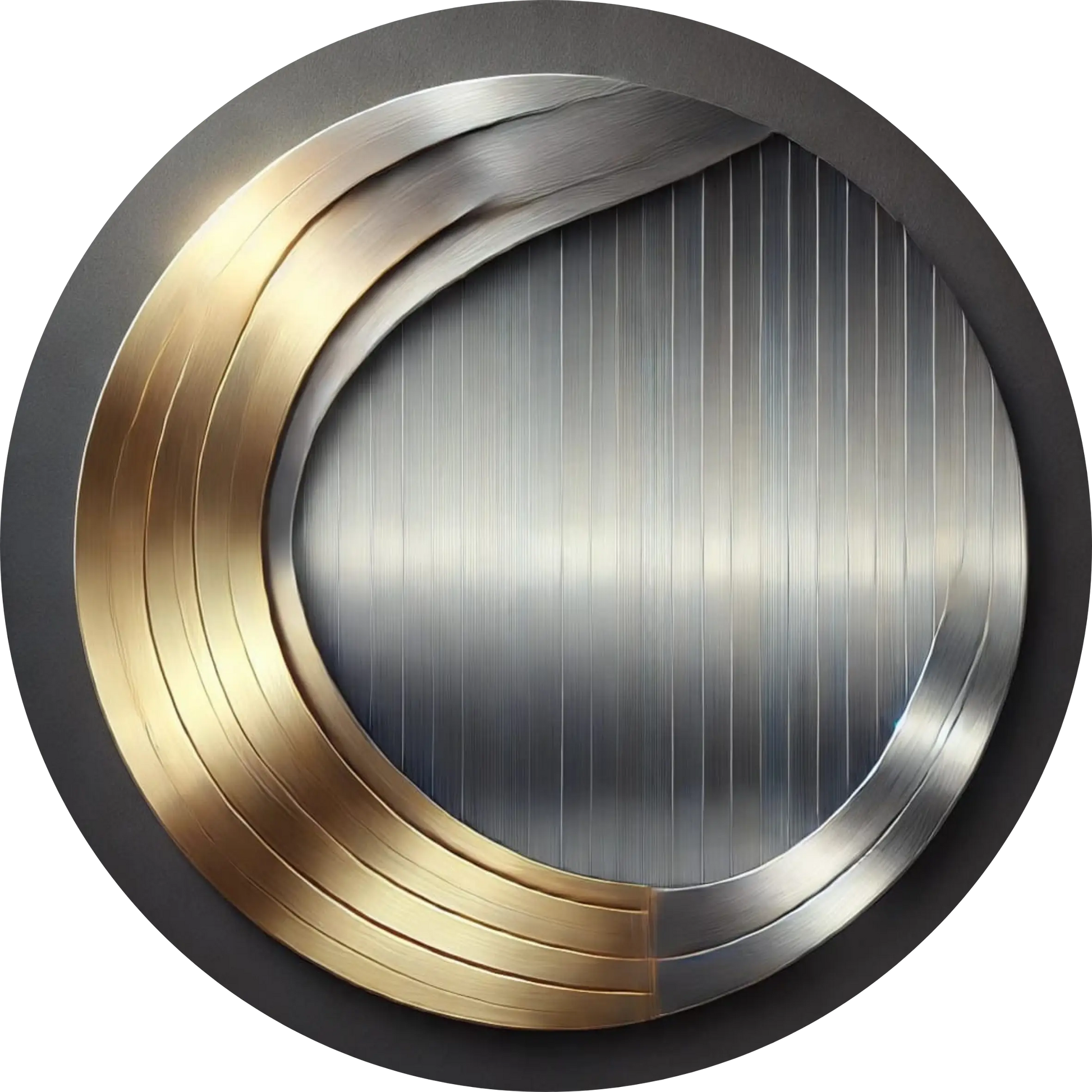 Metallisch strukturierter Hintergrund mit Rillen in Gold und Stahlgrau