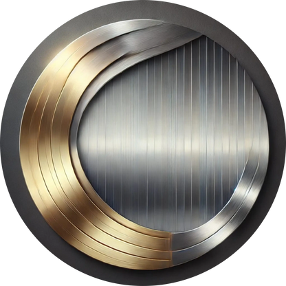 Metallisch strukturierter Hintergrund mit Rillen in Gold und Stahlgrau