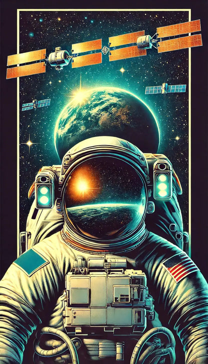 Porträt eines Astronautes im realistisch-digitalen Raumanzug – leicht futuristisch.