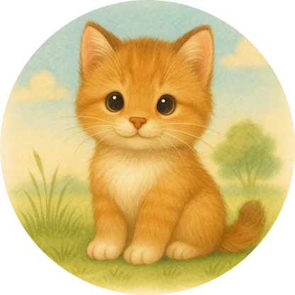 Niedliches Katzenbaby mit orangefarbenem Fell