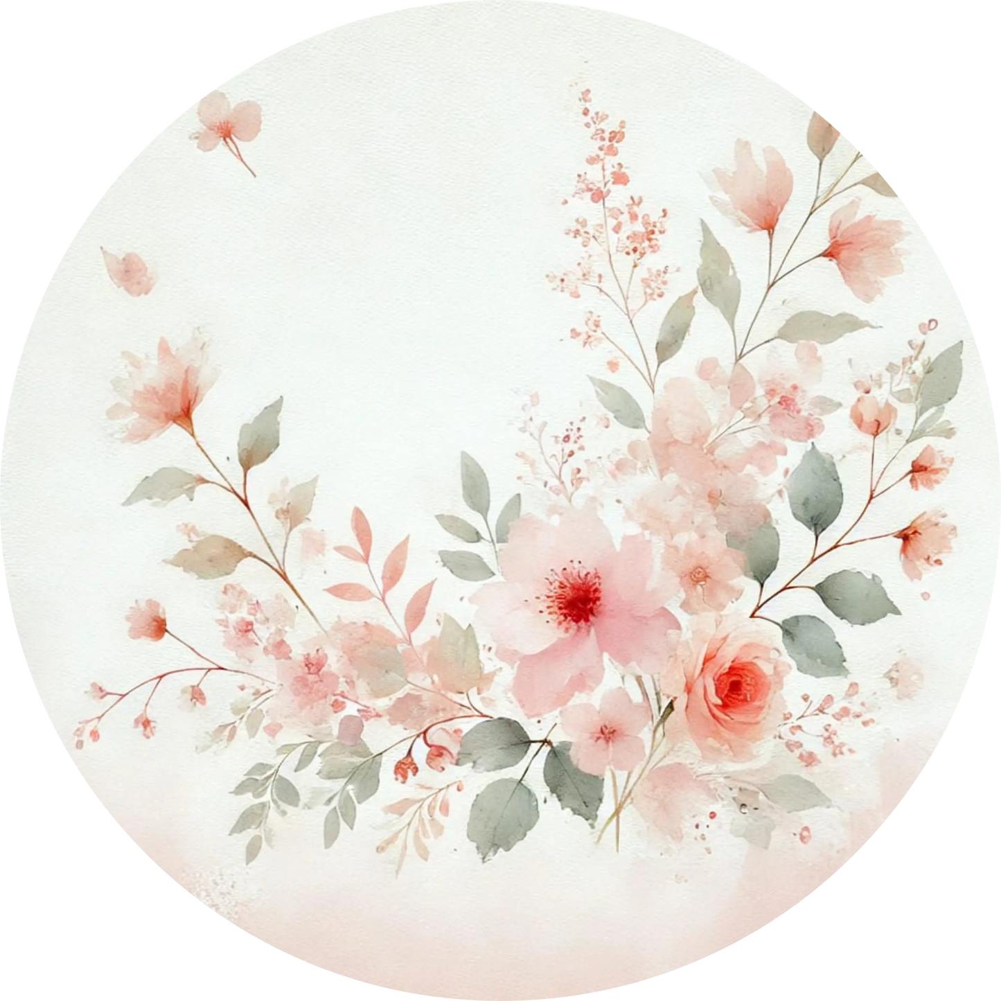 Zarte rosa Kirschblütenzweige auf hellem Fond