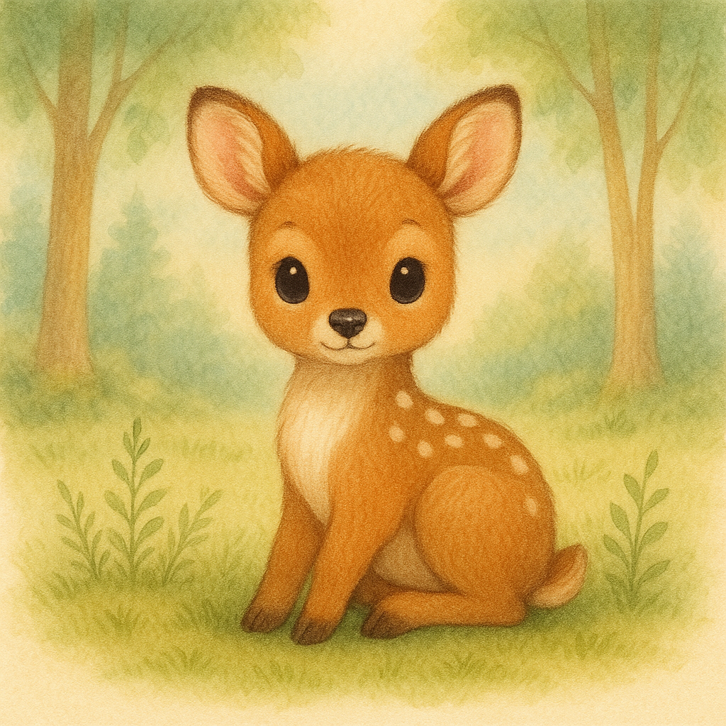 Kleines Rehkitz auf einer Lichtung