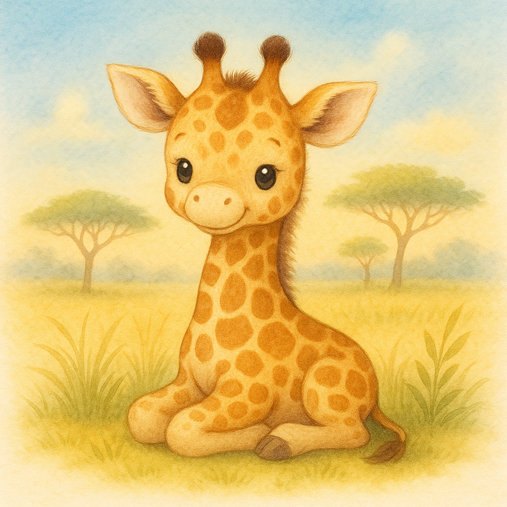 Kleine Giraffe mit freundlichem Blick