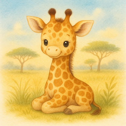 Kleine Giraffe mit freundlichem Blick