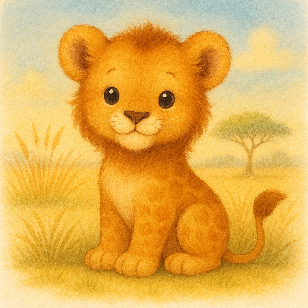 Verspielter Löwe mit heller Mähne