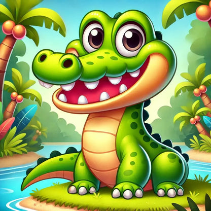 Lustige Krokodile auf weißem Hintergrund in verschiedenen Posen.