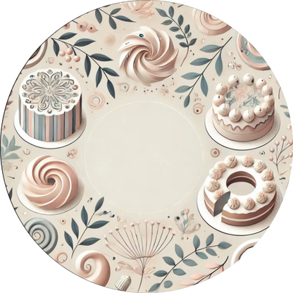 Eleganter, leerer Teller mit stilvoller Blattverzierung – ideal für Wunschdesigns