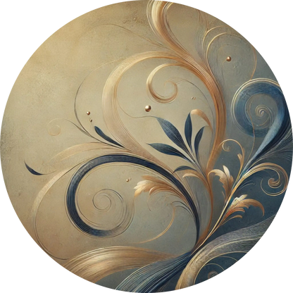 Goldene florale Ornamentik auf beigem Untergrund