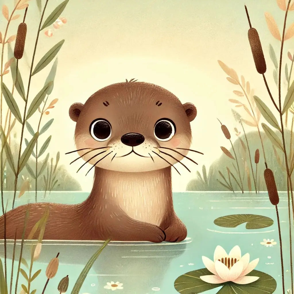 Otter mit Schnurrbart in flacher Perspektive – niedlich und charmant