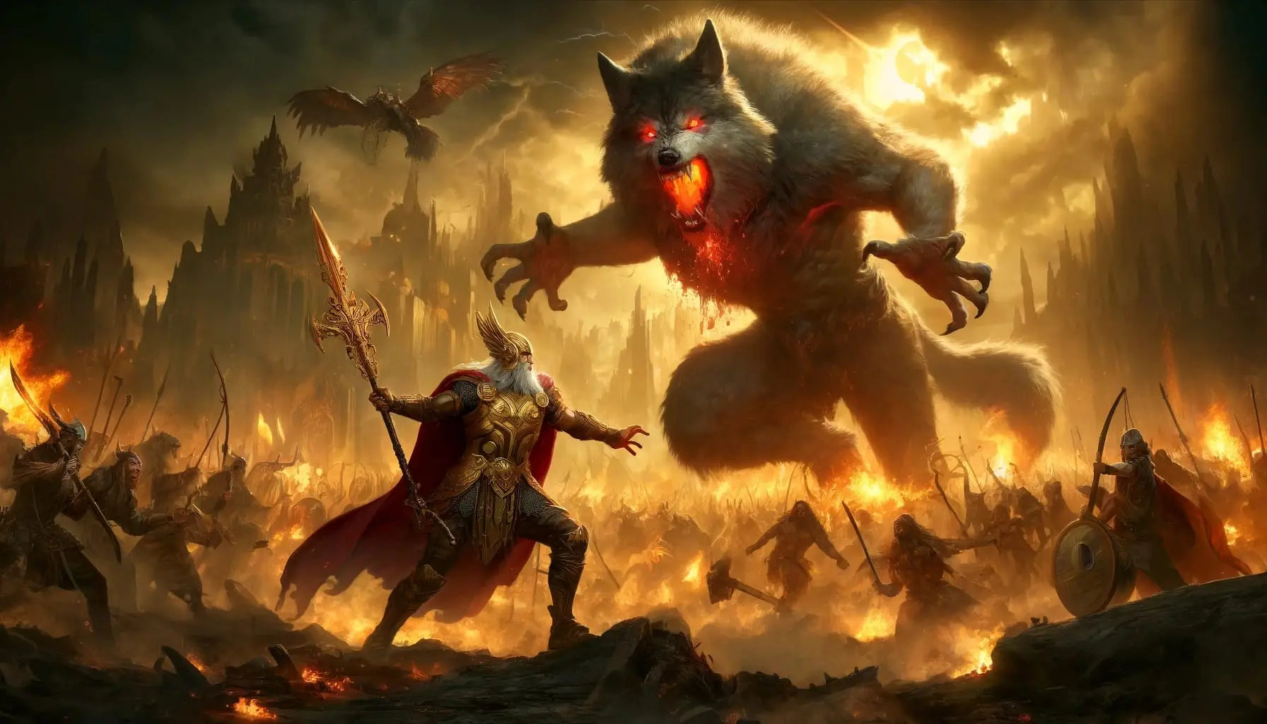 Kampf gegen riesiges Monster – Szene aus Ragnarök.