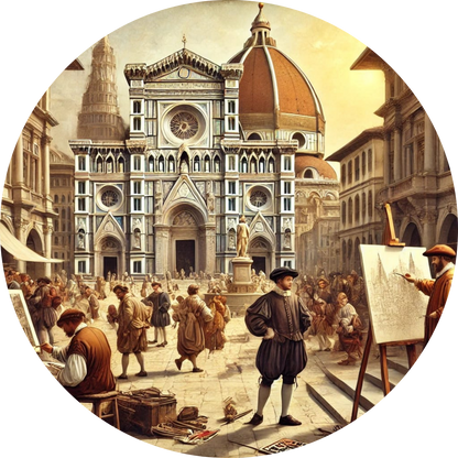 Florentinische Renaissance-Stadtansicht mit klassischer Architektur