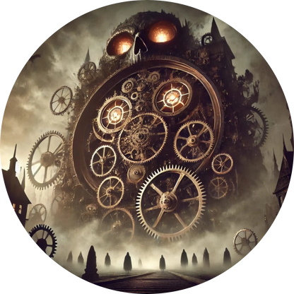 Mechanisches Herz mit Zahnrädern und metallischem Look