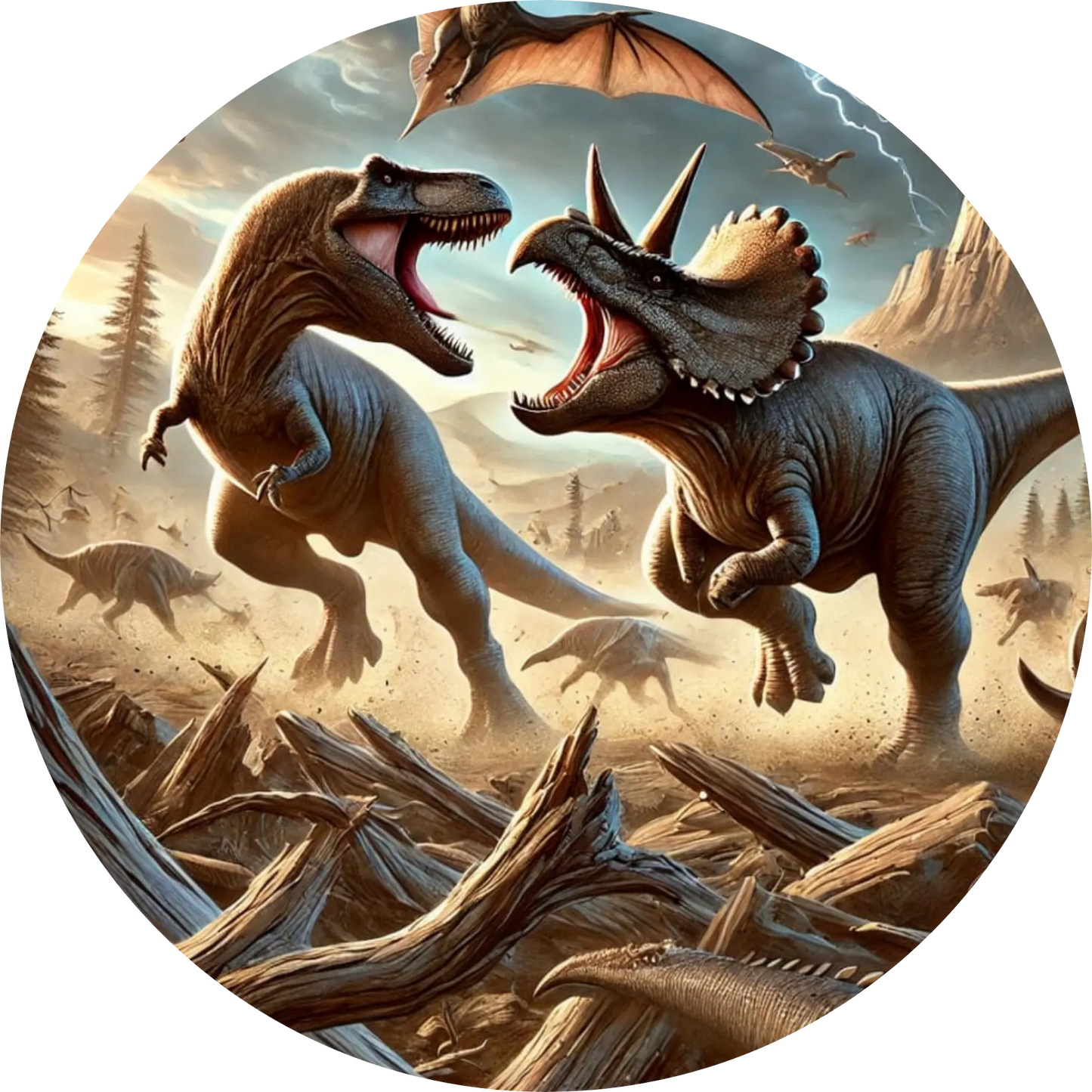 Triceratops und Stegosaurus im Wald – kindgerecht umgesetzt