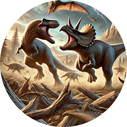 Triceratops und Stegosaurus im Wald – kindgerecht umgesetzt