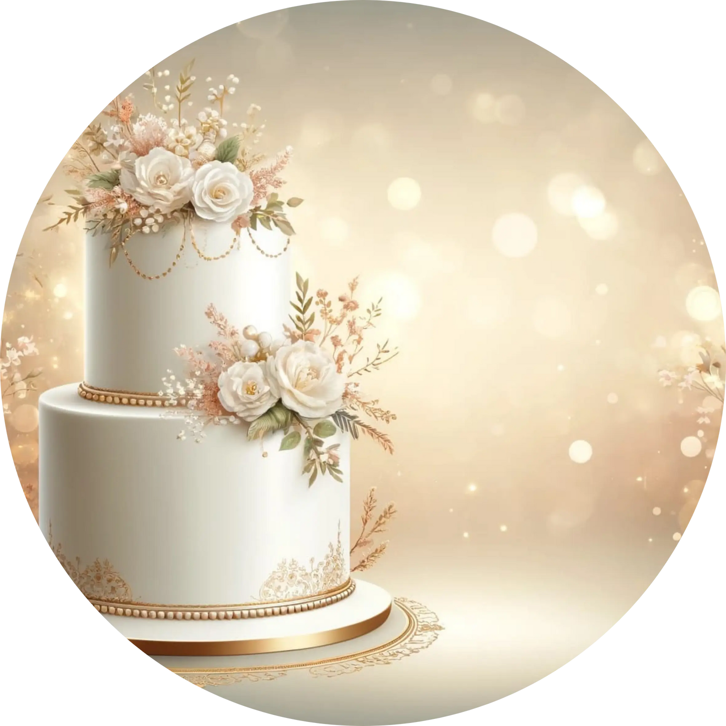 Weiße Hochzeitstorte mit rosa Blumen – romantisch und klassisch