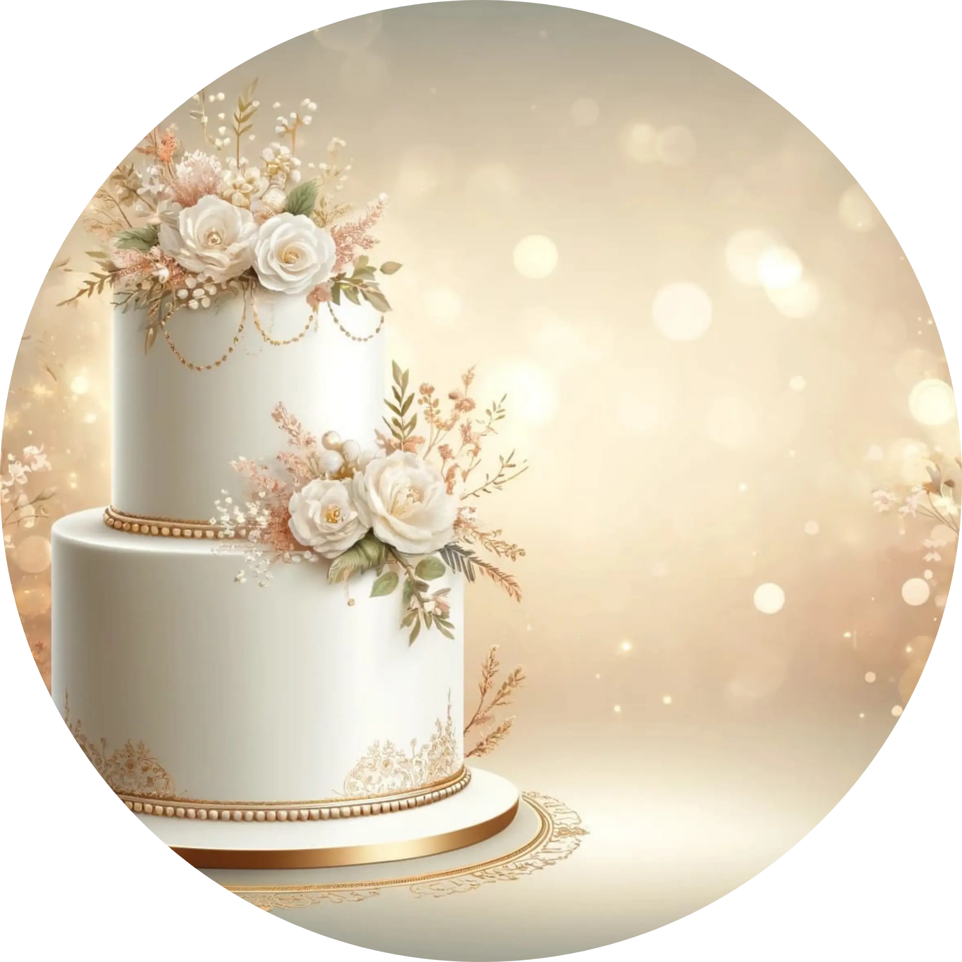 Weiße Hochzeitstorte mit rosa Blumen – romantisch und klassisch