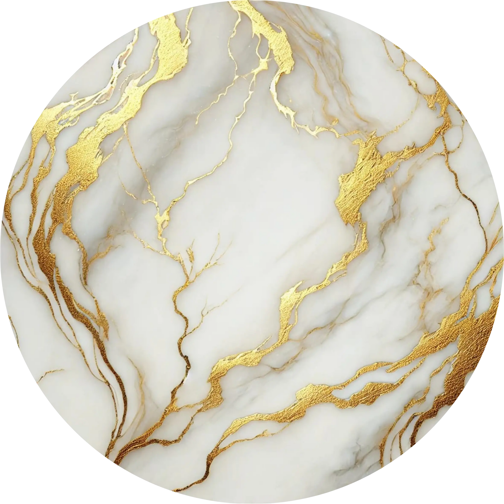 Weißer Marmor mit goldenen Maserungen im modernen Stil