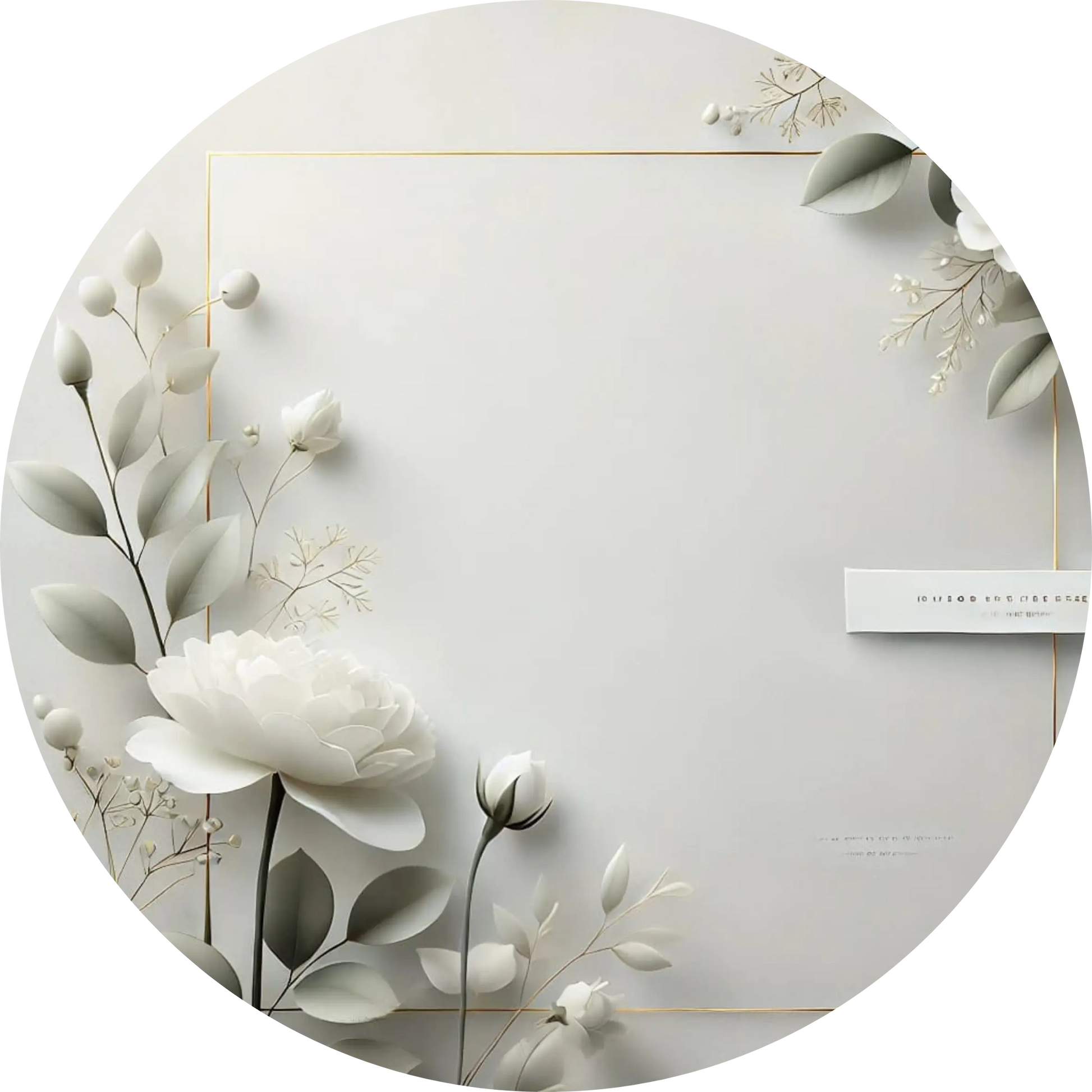 Zarte weiße Blumen auf pastellfarbenem Hintergrund – minimalistisches Design