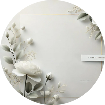 Zarte weiße Blumen auf pastellfarbenem Hintergrund – minimalistisches Design