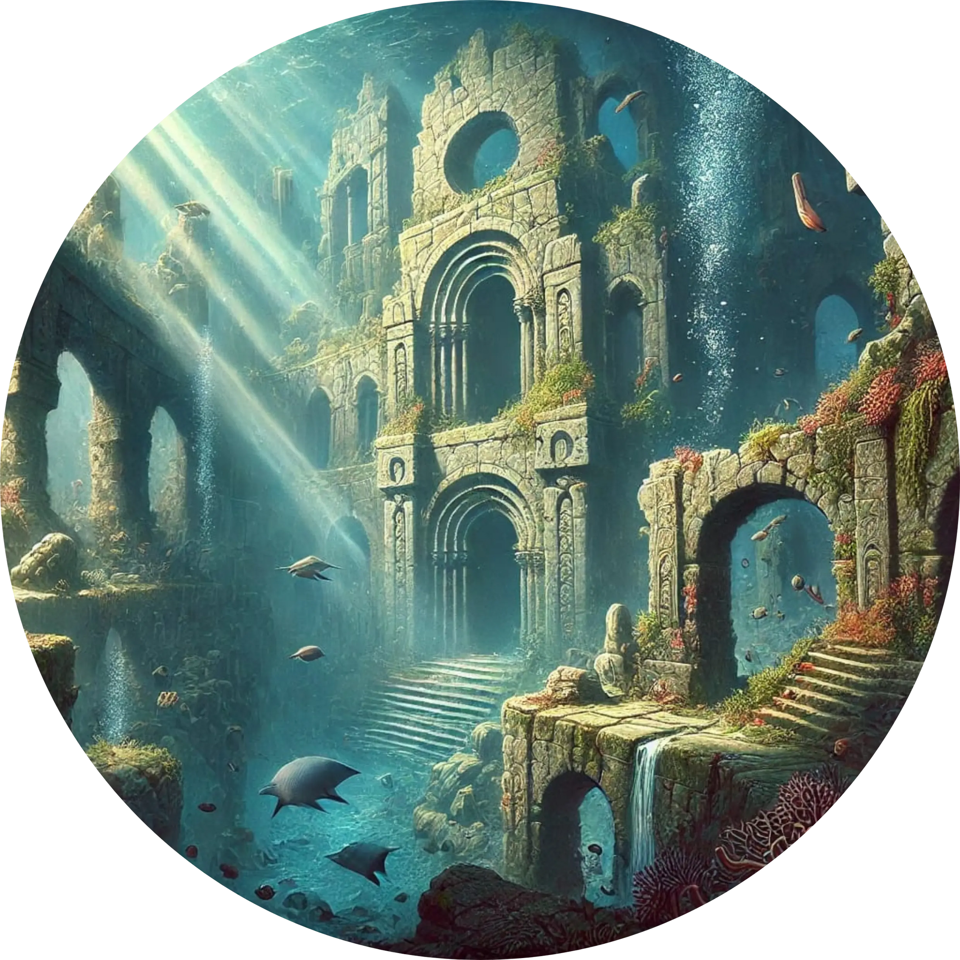 Tortenaufleger Seefahrer, Piraten & Atlantis – Essbares Fondantbild (Erwachsene, rund ∅ 20 cm) - Tisch&Torte