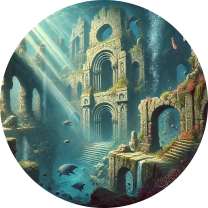 Tortenaufleger Seefahrer, Piraten & Atlantis – Essbares Fondantbild (Erwachsene, rund ∅ 20 cm) - Tisch&Torte