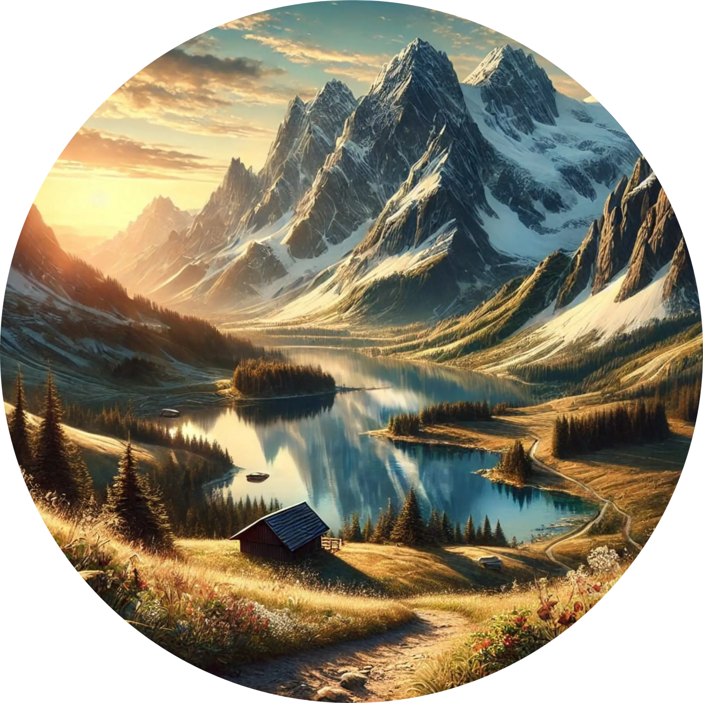 Tortenaufleger Natur & Jahreszeiten – Essbares Fondantbild (Erwachsene, rund ∅ 20 cm) - Tisch&Torte