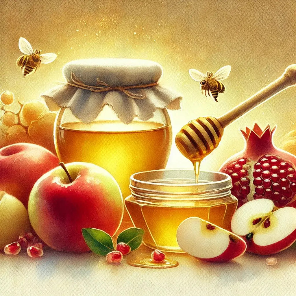 Honig, Apfel, Granatapfel – Symbolbild für jüdisches Neujahrsfest