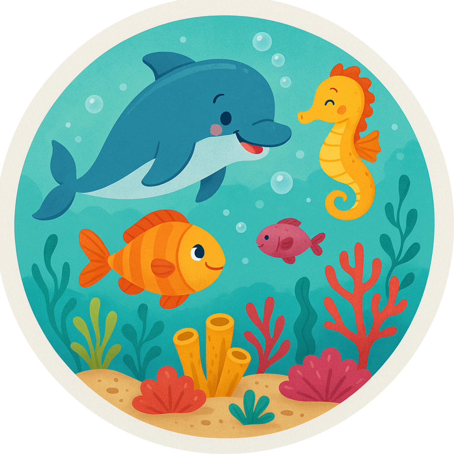 Tortenaufleger Kindergeburtstag-Motive – Essbares Fondantbild (Kinder & Teenies, rund ∅ 20 cm) Tisch&Torte