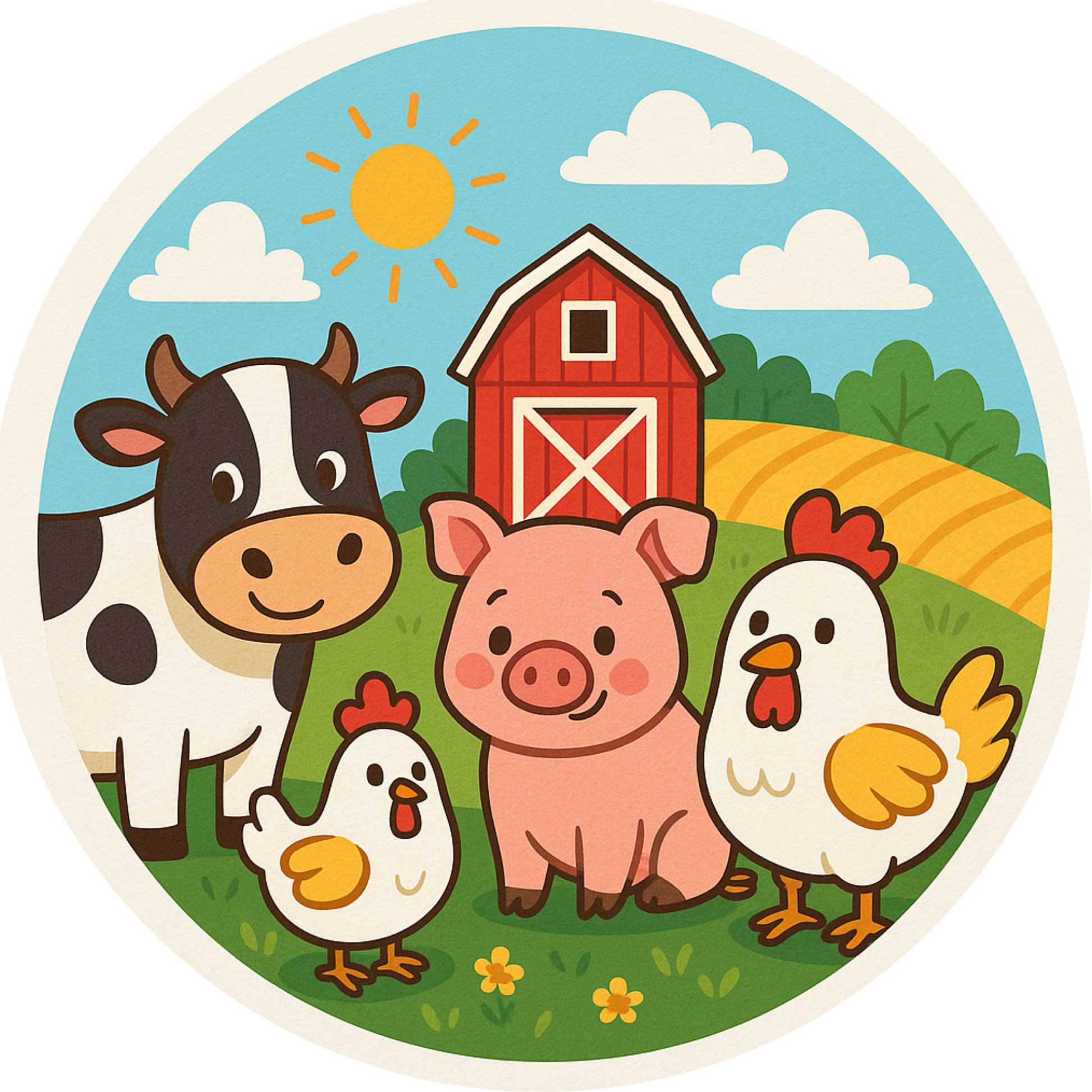 Tortenaufleger Kindergeburtstag-Motive – Essbares Fondantbild (Kinder & Teenies, rund ∅ 20 cm) Tisch&Torte