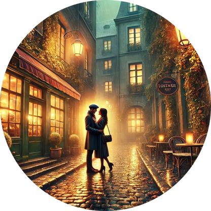 Tortenaufleger Romantik – Essbares Fondantbild (Erwachsene, rund ∅ 20 cm) - Tisch&Torte