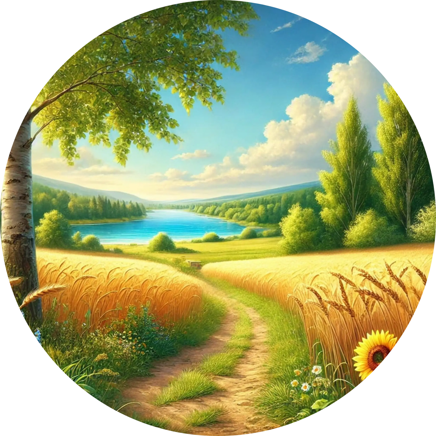 Tortenaufleger Natur & Jahreszeiten – Essbares Fondantbild (Erwachsene, rund ∅ 20 cm) - Tisch&Torte