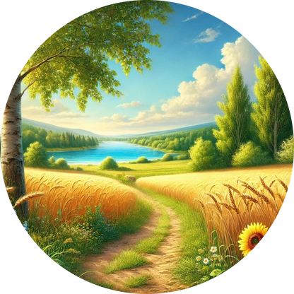 Tortenaufleger Natur & Jahreszeiten – Essbares Fondantbild (Erwachsene, rund ∅ 20 cm) - Tisch&Torte