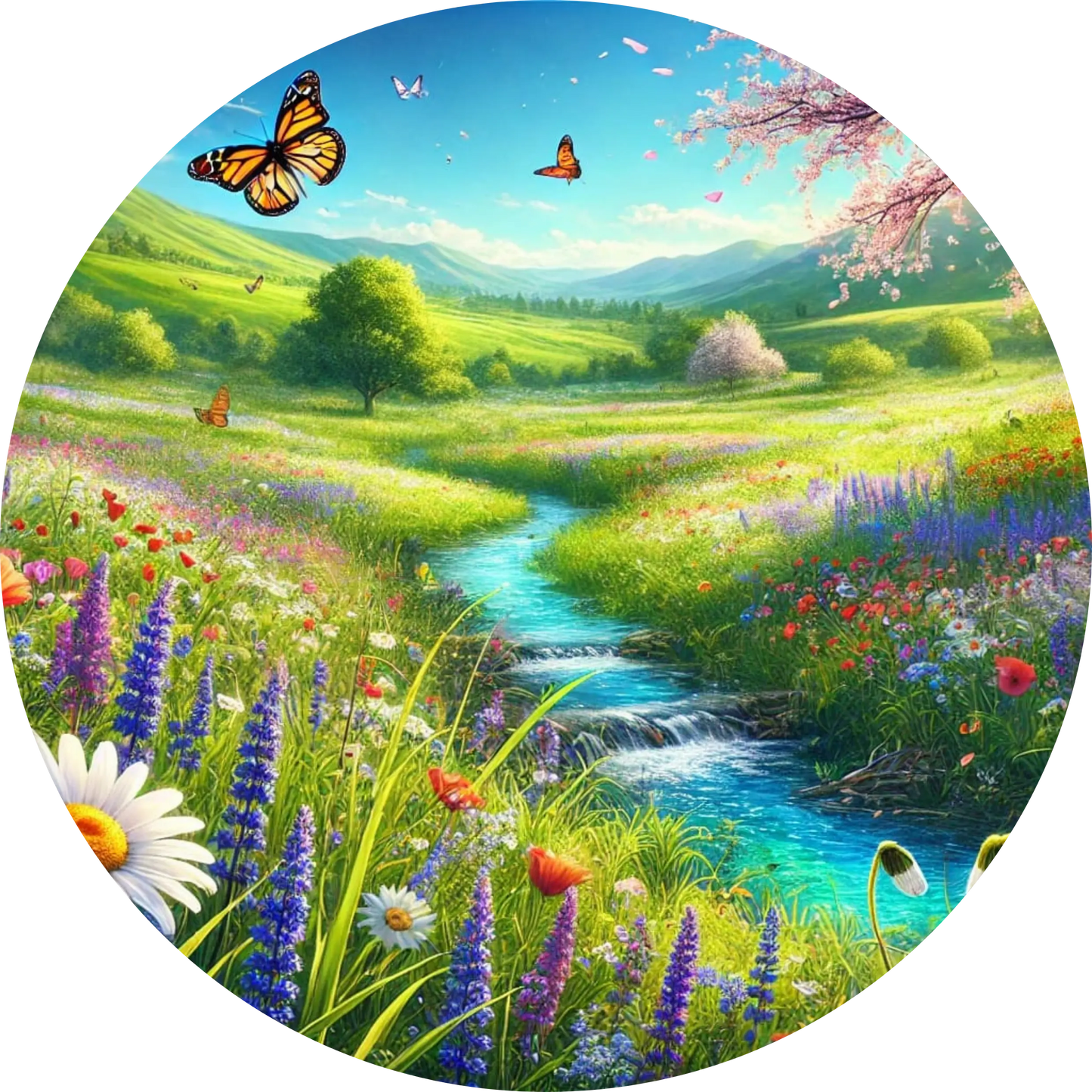 Tortenaufleger Natur & Jahreszeiten – Essbares Fondantbild (Erwachsene, rund ∅ 20 cm) - Tisch&Torte