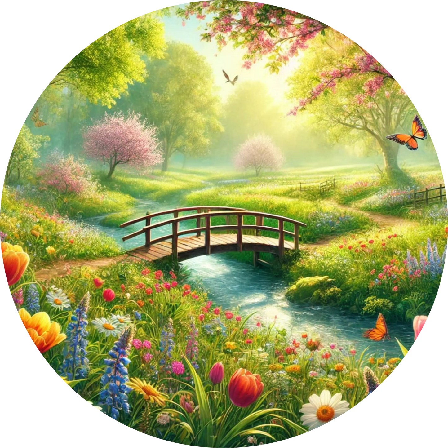 Tortenaufleger Natur & Jahreszeiten – Essbares Fondantbild (Erwachsene, rund ∅ 20 cm) - Tisch&Torte