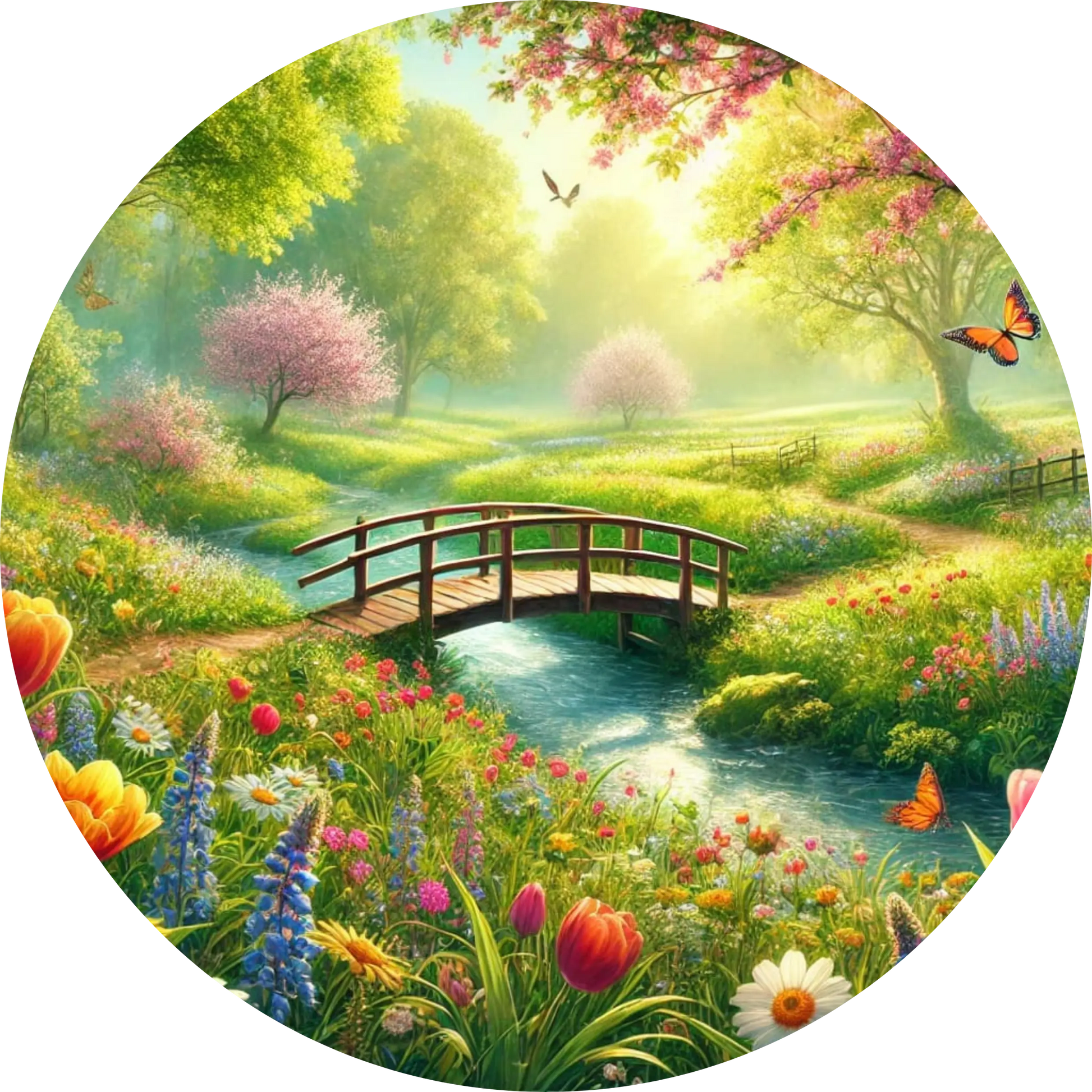 Tortenaufleger Natur & Jahreszeiten – Essbares Fondantbild (Erwachsene, rund ∅ 20 cm) - Tisch&Torte